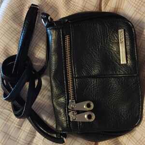 Kenneth Cole Reaction Black Crossbody with Silver Hardware